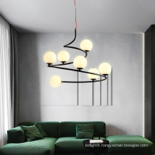 Wholesale Modern glass Chandeliers Iron hanging light Luxury Indoor Pendant Light lamp